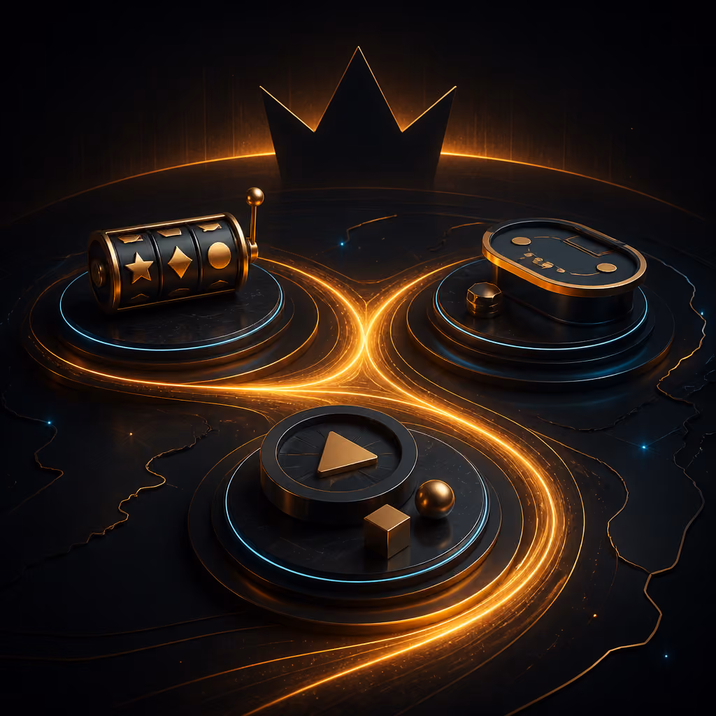 Spelkeuze met abstracte categorieën voor slots live tafels en snelle spellen